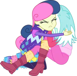 Size: 4600x4550 | Tagged: dead source, safe, artist:steyrrdash, banned from derpibooru, deleted from derpibooru, derpibooru import, bon bon, lyra heartstrings, sweetie drops, equestria girls, equestria girls series, holidays unwrapped, spoiler:eqg series (season 2), absurd resolution, clothes, duo, eyes closed, female, image, png, protecting, saving pinkie's pie, simple background, transparent background, vector, winter outfit
