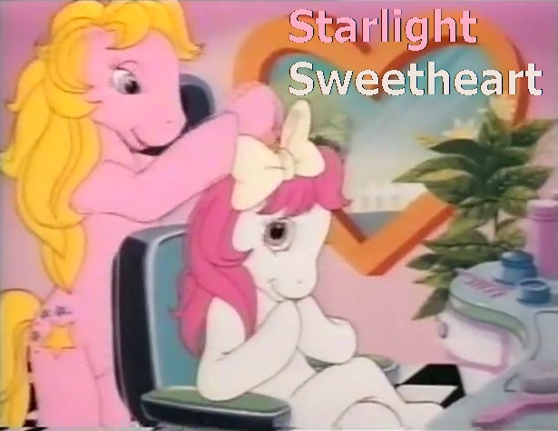 Size: 615x475 | Tagged: armchair, bow, brush, caption, comb, derpibooru import, edit, edited screencap, g1, hair bow, my little pony tales, safe, screencap, starlight (g1), sweetheart, window