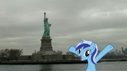 Size: 5952x3348 | Tagged: safe, artist:topsangtheman, derpibooru import, minuette, pony, unicorn, irl, new york city, photo, ponies in real life, statue of liberty