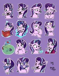 Size: 3202x4096 | Tagged: safe, artist:amy-gamy, derpibooru import, starlight glimmer, pony, unicorn, angry, balaclava, bandana, blushing, book, bruh, bust, clothes, communism, communist manifesto, crying, embarrassed, expressions, eyes closed, glowing horn, grin, hat, hoof on chest, horn, kite, kite flying, laughing, looking at something, looking down, magic, magic aura, mug, nervous, nervous grin, nordic gamer, nurse hat, ok boomer, older, older starlight glimmer, open mouth, portrait, sheepish grin, signature, ski mask, smiling, solo, stalin glimmer, suit, telegram sticker