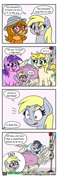 Size: 1280x3969 | Tagged: safe, artist:outofworkderpy, derpibooru import, amethyst star, derpy hooves, dinky hooves, oc, oc:a. k. yearling, oc:evening doo, oc:morning doo, pony, unicorn, comic:out of work derpy, brony, christomancer, comic, comic strip, family matters, female, filly, foal, male, mare, out of work derpy, outofworkderpy, stallion