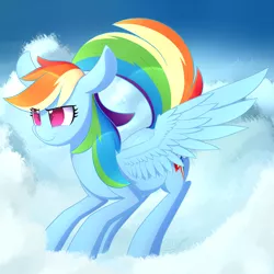 Size: 5000x5000 | Tagged: safe, artist:silshadnic, deleted from derpibooru, derpibooru import, rainbow dash, pegasus, pony, cloud, female, high res, mare, on a cloud, solo, standing on cloud