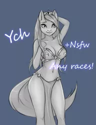 Size: 1191x1554 | Tagged: anthro, artist:kayav_art, breasts, clothes, commission, derpibooru import, gleaming shield, legs, rule 63, sexy armor, shining armor, solo, suggestive, ych example, your character here