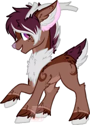 Size: 567x788 | Tagged: safe, artist:sweethearttarot, derpibooru import, oc, deer, deer pony, original species, pony, base used, simple background, solo, transparent background