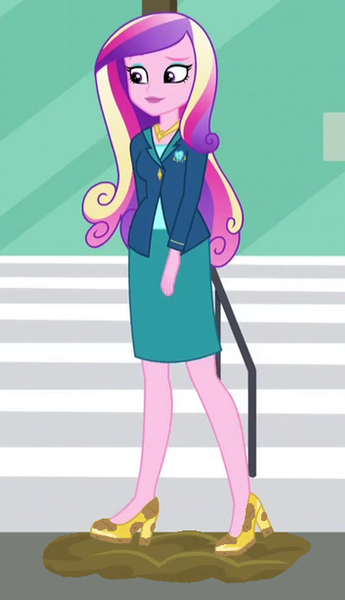 Size: 394x686 | Tagged: safe, artist:thedarkpony, derpibooru import, edit, edited screencap, screencap, princess cadance, equestria girls, friendship games, clothes, cropped, dean cadance, female, mud, mud edit, shoes