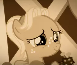 Size: 1118x936 | Tagged: applejack, cropped, cute, derpibooru import, female, filly, filly applejack, jackabetes, safe, screencap, smiling, solo, sparkle's seven, younger