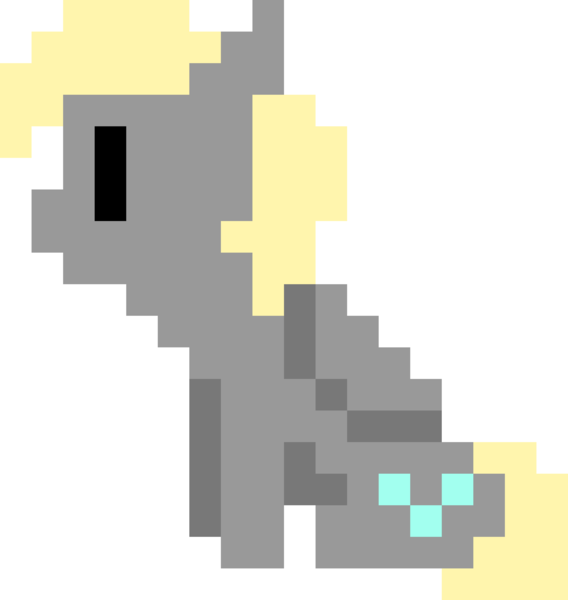 Size: 1890x1995 | Tagged: safe, artist:theglitchedwolf, derpibooru import, derpy hooves, pegasus, pony, pixel art, simple background, sitting, solo, white background