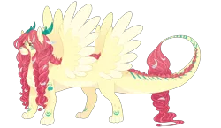 Size: 4300x2500 | Tagged: artist:gigason, derpibooru import, draconequus, high res, magical lesbian spawn, oc, offspring, parent:fluttershy, parents:flutterhugger, parent:tree hugger, safe, simple background, solo, transparent background