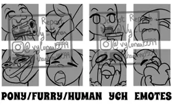 Size: 1550x950 | Tagged: safe, artist:thanhvy15599, derpibooru import, human, pony, commission, dab, emotes, furry, watermark, ych example, ych sketch, your character here