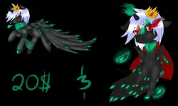 Size: 1280x767 | Tagged: safe, artist:-censored-, derpibooru import, oc, unofficial characters only, pegasus, pony, black background, black sclera, clothes, crown, duo, jewelry, male, pegasus oc, raised hoof, red eyes, regalia, scarf, simple background, sombra eyes, stallion, wings
