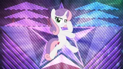 Size: 3840x2160 | Tagged: safe, artist:jhayarr23, artist:laszlvfx, derpibooru import, edit, sweetie belle, pony, unicorn, female, looking at you, mare, older, smiling, solo, wallpaper, wallpaper edit