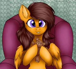 Size: 2979x2707 | Tagged: safe, artist:darklight1315, derpibooru import, oc, oc:ember hope, pegasus, pony, solo, teddy bear