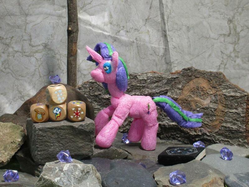 Size: 1024x769 | Tagged: alternate version, artist:malte279, craft, cutie mark, derpibooru import, dice, safe, sculpture, starch, starch foam, starlight glimmer