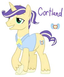 Size: 1500x1800 | Tagged: safe, derpibooru import, oc, oc:cortland, unofficial characters only, pony, unicorn, apple family member, base used, clothes, magical lesbian spawn, male, offspring, parent:applejack, parent:rarity, parents:rarijack, simple background, solo, transparent background