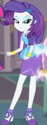 Size: 315x840 | Tagged: safe, derpibooru import, screencap, rarity, twilight sparkle, equestria girls, equestria girls series, school of rock, clothes, cropped, cute, dress, female, field trip, geode of shielding, gold, hairclip, high heels, jewelry, lidded eyes, looking down, magical geodes, museum, raribetes, shoes, skirt, sleeveless, smiling, wrist cuffs