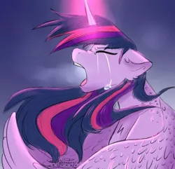 Size: 1024x988 | Tagged: safe, artist:nightmareescape2, derpibooru import, twilight sparkle, twilight sparkle (alicorn), alicorn, pony, crying, sad, solo