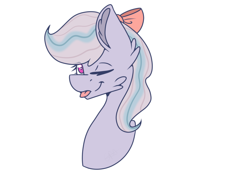 Size: 3507x2800 | Tagged: safe, artist:chazmazda, derpibooru import, oc, unofficial characters only, pony, bow, cheek fluff, commission, commissions open, digital art, hair bow, simple background, solo, tongue out, transparent background