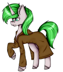 Size: 1916x2196 | Tagged: safe, artist:chazmazda, derpibooru import, oc, unofficial characters only, pony, clothes, coat, colored, commission, commissions open, digital art, flat colors, simple background, solo, transparent background