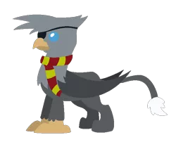 Size: 684x552 | Tagged: safe, artist:moonlightthegriffon, derpibooru import, oc, gryphon, clothes, eyepatch, scarf, simple background, solo, transparent background