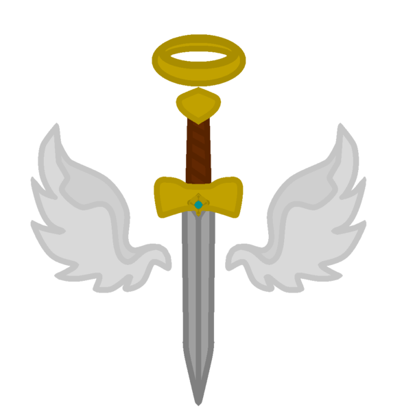 Size: 1037x1061 | Tagged: artist:lietiejackson, cutie mark, cutie mark only, derpibooru import, gem, nimbus, no pony, oc, oc:kyle angel, safe, simple background, sword, transparent background, unofficial characters only, weapon, wings