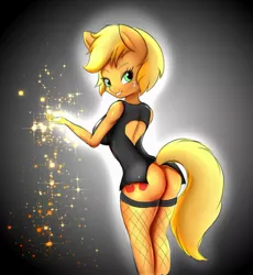 Size: 1024x1115 | Tagged: alternate hairstyle, anthro, applebutt, applejack, artist:canister, ass, breasts, busty applejack, butt, derpibooru import, suggestive