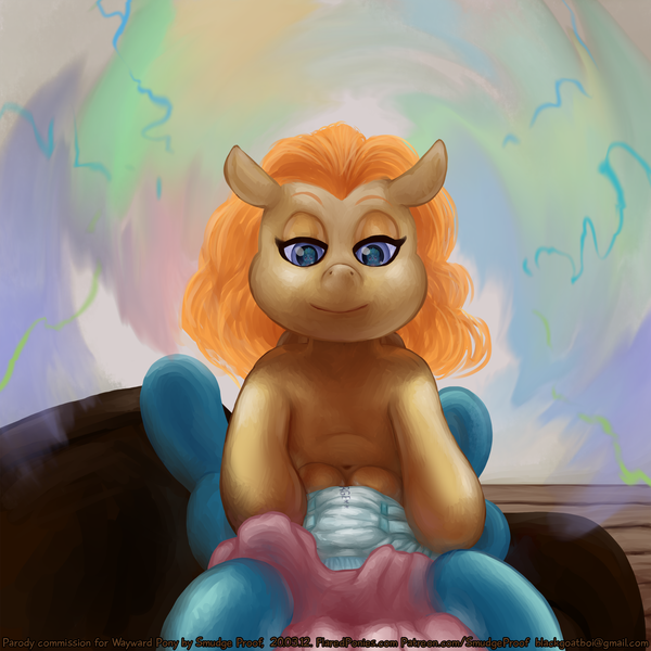 Size: 2000x2000 | Tagged: adult diaper, artist:smudge proof, clothes, commission, couch, cover art, crotchboobs, derpibooru import, diaper, diaper fetish, diapering, diaper training, domination, dress, drugs, eye reflection, fanfic:making honey, fetish, hallucination, nightmare fuel, nudity, oc, oc:buttercup lightwood gamboge, oc:diamond dream, offscreen character, pov, questionable, reflection, this is your new life, unofficial characters only, unpotty training, wetness indicator