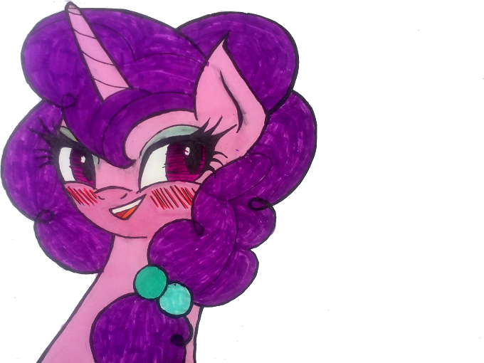 Size: 680x510 | Tagged: safe, artist:mysteriousshine, derpibooru import, sugar belle, pony, unicorn, blushing, bust, female, mare, simple background, smiling, solo, traditional art, transparent background