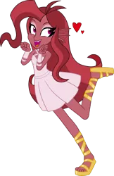 Size: 1280x1980 | Tagged: safe, artist:wubcakeva, derpibooru import, oc, oc:mezma, equestria girls, clothes, disguise, disguised siren, dress, feet, female, heart, open mouth, raised leg, sandals, simple background, solo, transparent background
