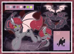 Size: 1280x935 | Tagged: safe, artist:swaybat, derpibooru import, oc, oc:swaybat, bat pony, collar, reference, solo