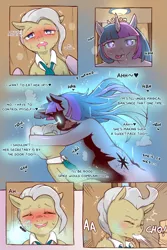 Size: 960x1440 | Tagged: suggestive, alternate version, artist:cold-blooded-twilight, derpibooru import, mayor mare, twilight sparkle, unicorn, cold blooded twilight, comic:cold storm, afterglow, blushing, clothes, cold, collar, comic, cutie mark, dialogue, drool, frost, glowing eyes, heart, heart eyes, panting, sneezing, teary eyes, unicorn twilight, wingding eyes