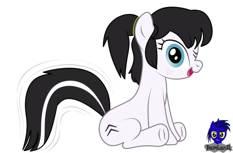 Size: 4608x3032 | Tagged: safe, artist:damlanil, derpibooru import, oc, oc:marie skoville, unofficial characters only, earth pony, pony, female, looking at you, ponytail, show accurate, simple background, sit, solo, transparent background, underhoof