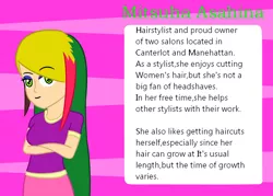 Size: 1020x732 | Tagged: abstract background, artist:jpgr, clothes, crossed arms, derpibooru import, dreamworks face, eyebrows visible through hair, eyelashes, female, human, humanized, makeup, oc, oc:mitsuha asahina, palindrome get, reference sheet, safe, unofficial characters only