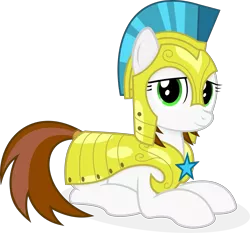 Size: 6000x5600 | Tagged: safe, artist:s4ncho, derpibooru import, oc, oc:brave, pony, absurd resolution, female, mare, prone, royal guard, simple background, solo, transparent background, vector