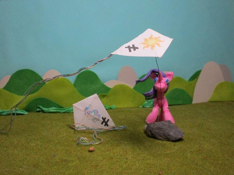 Size: 1024x768 | Tagged: alternate version, artist:malte279, craft, derpibooru import, inequality sign, kite, kite flying, kites, princess celestia, safe, sculpture, starch foam, starlight glimmer