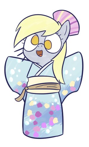 Size: 300x493 | Tagged: safe, artist:cookieboy011, derpibooru import, derpy hooves, pegasus, pony, bipedal, clothes, cute, derpabetes, kimono (clothing), no pupils, simple background, solo, transparent background