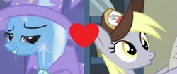 Size: 427x180 | Tagged: boast busters, derpibooru import, derpy hooves, edit, edited screencap, female, lesbian, safe, screencap, shipping, shipping domino, the last problem, tripy, trixie
