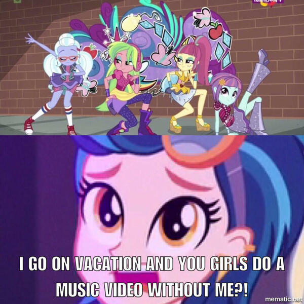 Size: 1000x1000 | Tagged: safe, artist:mariosonicgamer6, derpibooru import, edit, edited screencap, screencap, indigo zap, lemon zest, sour sweet, sugarcoat, sunny flare, dance magic, equestria girls, spoiler:eqg specials, caption, dance magic (song), image macro, shadow five, text