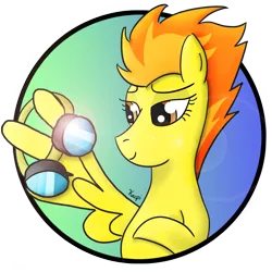 Size: 1134x1134 | Tagged: safe, artist:kacpi, derpibooru import, spitfire, pegasus, pony, avatar, solo, wing hands, wings
