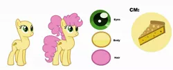 Size: 1280x515 | Tagged: safe, artist:littsandy, artist:shootingstaryt, derpibooru import, li'l cheese, earth pony, pony, the last problem, base used, cutie mark, female, mare, older, older li'l cheese, reference sheet, simple background, solo, trans mare, white background