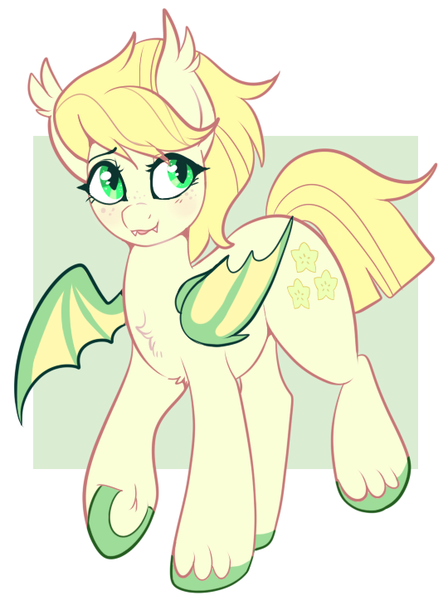 Size: 540x724 | Tagged: safe, artist:lulubell, derpibooru import, oc, oc:starfruit, unofficial characters only, bat pony, solo