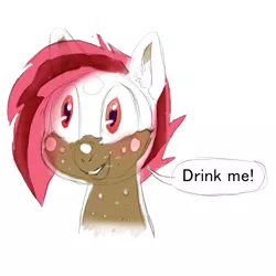 Size: 1000x1000 | Tagged: safe, artist:buttercupsaiyan, artist:watercolorheart, deleted from derpibooru, derpibooru import, oc, oc:coke pony, ponified, unofficial characters only, food pony, original species, pony, blushing, coke, food, mlpg, soda, solo, update