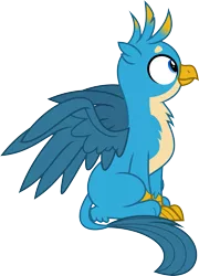 Size: 2521x3500 | Tagged: safe, artist:chainchomp2, derpibooru import, gallus, gryphon, what lies beneath, alternate versions at source, high res, majestic, male, simple background, sitting, solo, spread wings, .svg available, transparent background, vector, wings