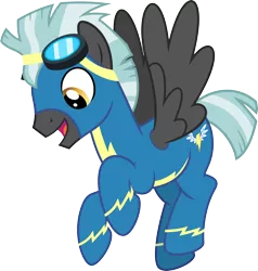 Size: 2850x3000 | Tagged: safe, artist:chainchomp2, derpibooru import, thunderlane, pegasus, pony, marks and recreation, .svg available, alternate versions at source, clothes, flying, goggles, high res, male, simple background, smiling, solo, stallion, transparent background, uniform, vector, wonderbolts, wonderbolts uniform