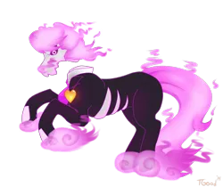 Size: 1612x1356 | Tagged: safe, artist:-censored-, derpibooru import, ponified, pony, skeleton pony, black sclera, bone, glowing eyes, male, mane of fire, mystery skulls, rearing, simple background, skeleton, solo, stallion, transparent background