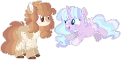 Size: 2484x1245 | Tagged: safe, artist:luqella, derpibooru import, oc, oc:belle velour, oc:lucky charms, alicorn, pony, female, filly, magical lesbian spawn, mare, offspring, parent:princess celestia, parent:twilight sparkle, parents:twilestia, simple background, transparent background