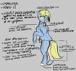 Size: 862x806 | Tagged: artist:barhandar, bipedal, colored sketch, cursive, derpibooru import, eponavirus, gray background, handwriting, human shoulders, human to pony, implied coronavirus, infographic, looking back, male, mane, missing accessory, oc, oc:barhandar, oc:windswept skies, partial transformation, pegasus, ponid-21, semi-anthro, simple background, sketch, solo, stallion, suggestive, transformation, underhoof, unofficial characters only, unshorn fetlocks