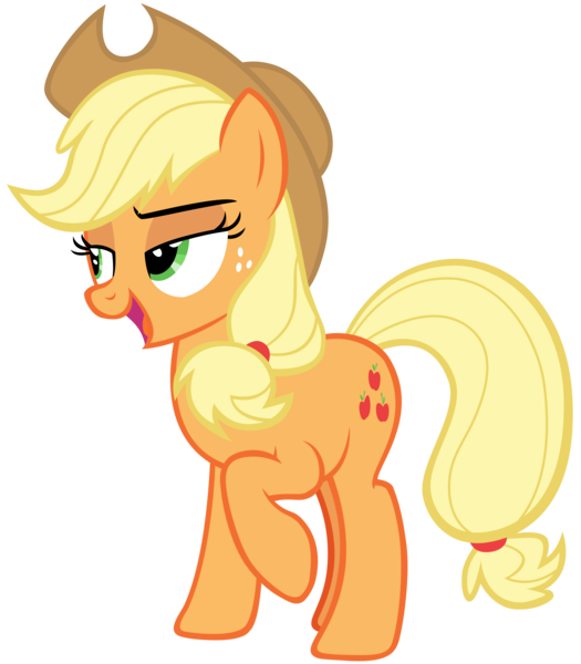 Size: 6057x6916 | Tagged: safe, artist:andoanimalia, derpibooru import, applejack, earth pony, pony, honest apple, absurd resolution, cowboy hat, female, freckles, hat, lidded eyes, mare, open mouth, raised hoof, satisfied, sigh, simple background, solo, stetson, transparent background, vector
