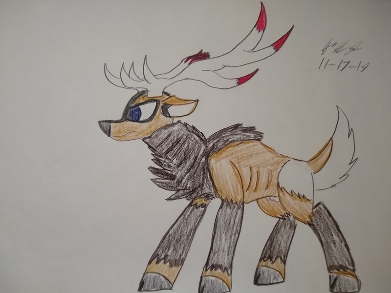 Size: 4096x3072 | Tagged: artist:theironwolf45, community related, deer, derpibooru import, elk, male, oc, oc:elch, safe, solo, them's fightin' herds, traditional art, unofficial characters only