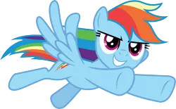 Size: 4831x3000 | Tagged: safe, artist:cloudyglow, derpibooru import, rainbow dash, pegasus, pony, the beginning of the end, .ai available, badass, female, flying, high res, mare, simple background, solo, transparent background, vector