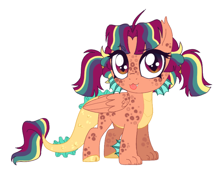 Size: 751x589 | Tagged: safe, artist:unoriginai, derpibooru import, oc, oc:ihy, unofficial characters only, hybrid, pegasus, siren, sphinx, :p, cute, looking at you, magical lesbian spawn, magical threesome spawn, offspring, parent:adagio dazzle, parent:somnambula, parent:sphinx (character), simple background, solo, tongue out, transparent background